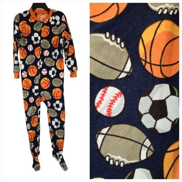 Carter's Boys 4T Sport Blanket Sleeper Footie Onesie Pajama PJ Fleece Sleepwear - Picture 1 of 7